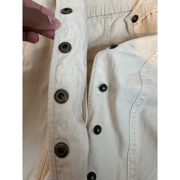 Ulla Johnson Briar Beige Cotton Snap Button Front Belted Sleeveless Romper - Picture 10 of 11